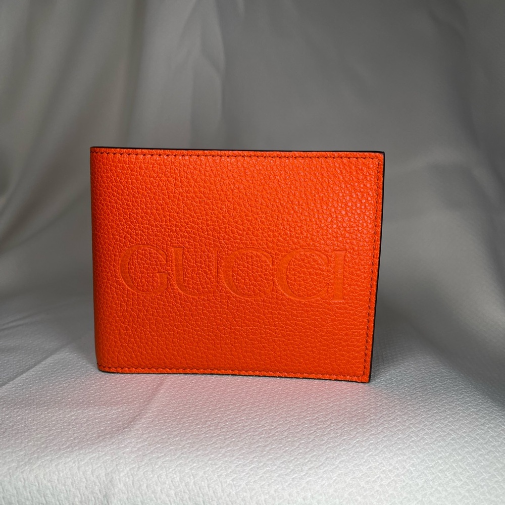 New Gucci Men’s Small Wallet in orange leather - Picture 2 of 12